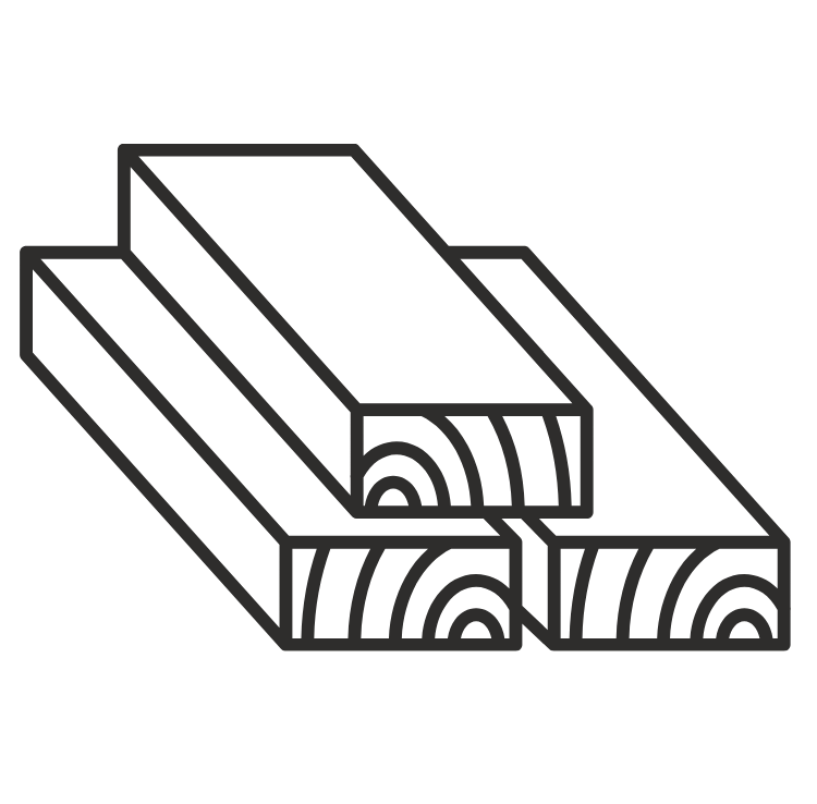 planks of solid wood